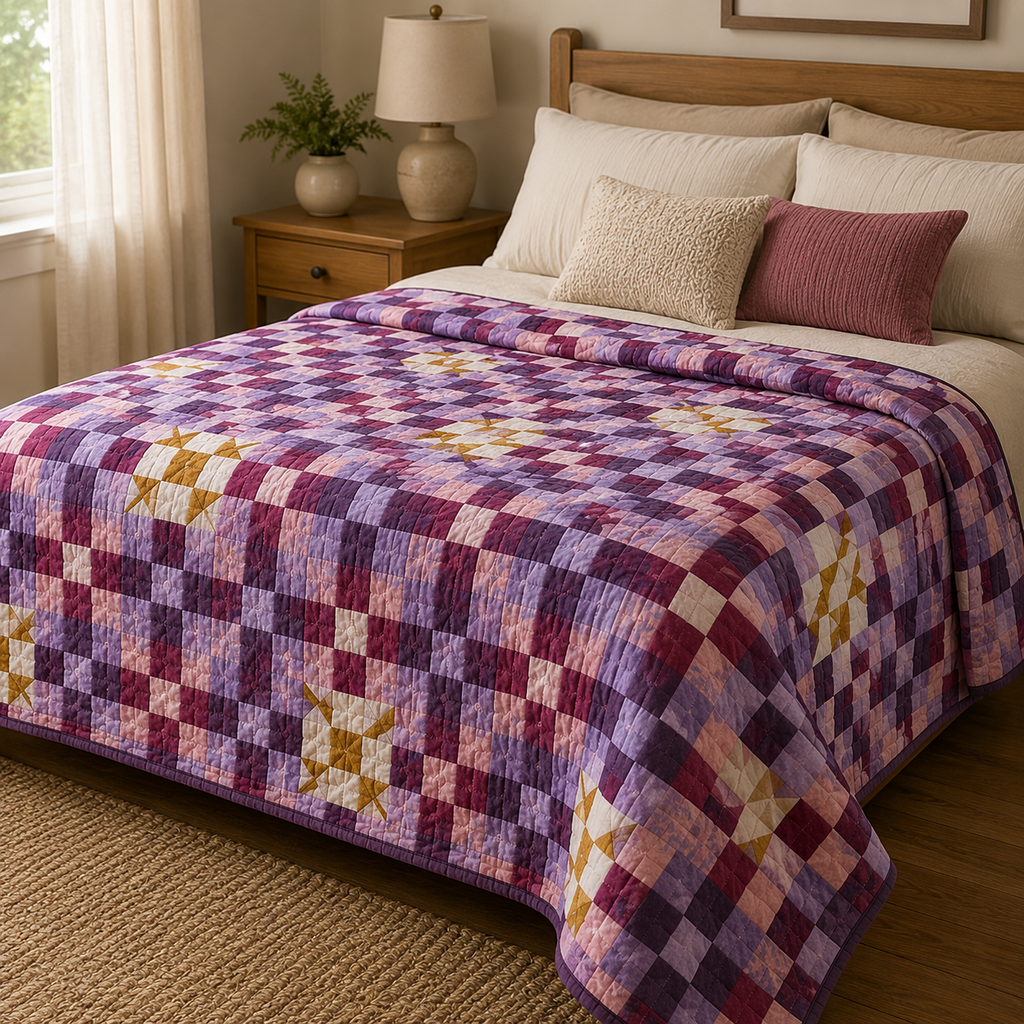 Berry Crossing Quilt on bed