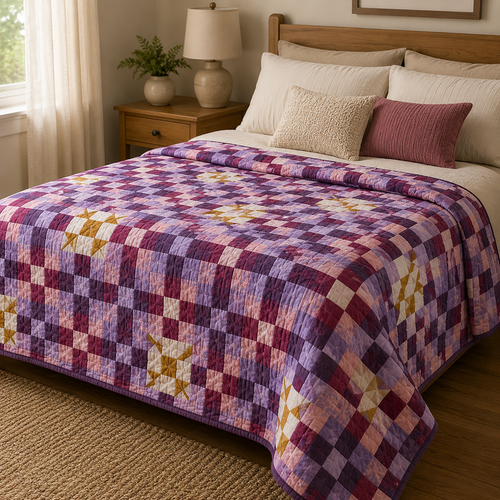 Berry Crossing Quilt on bed