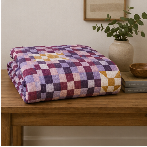 Berry Crossing Quilt folded
