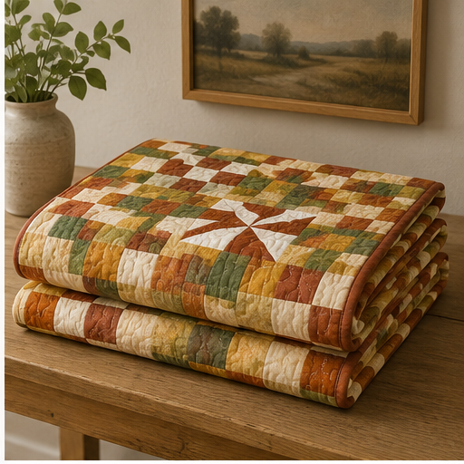 Harvest Whirl Quilt folded