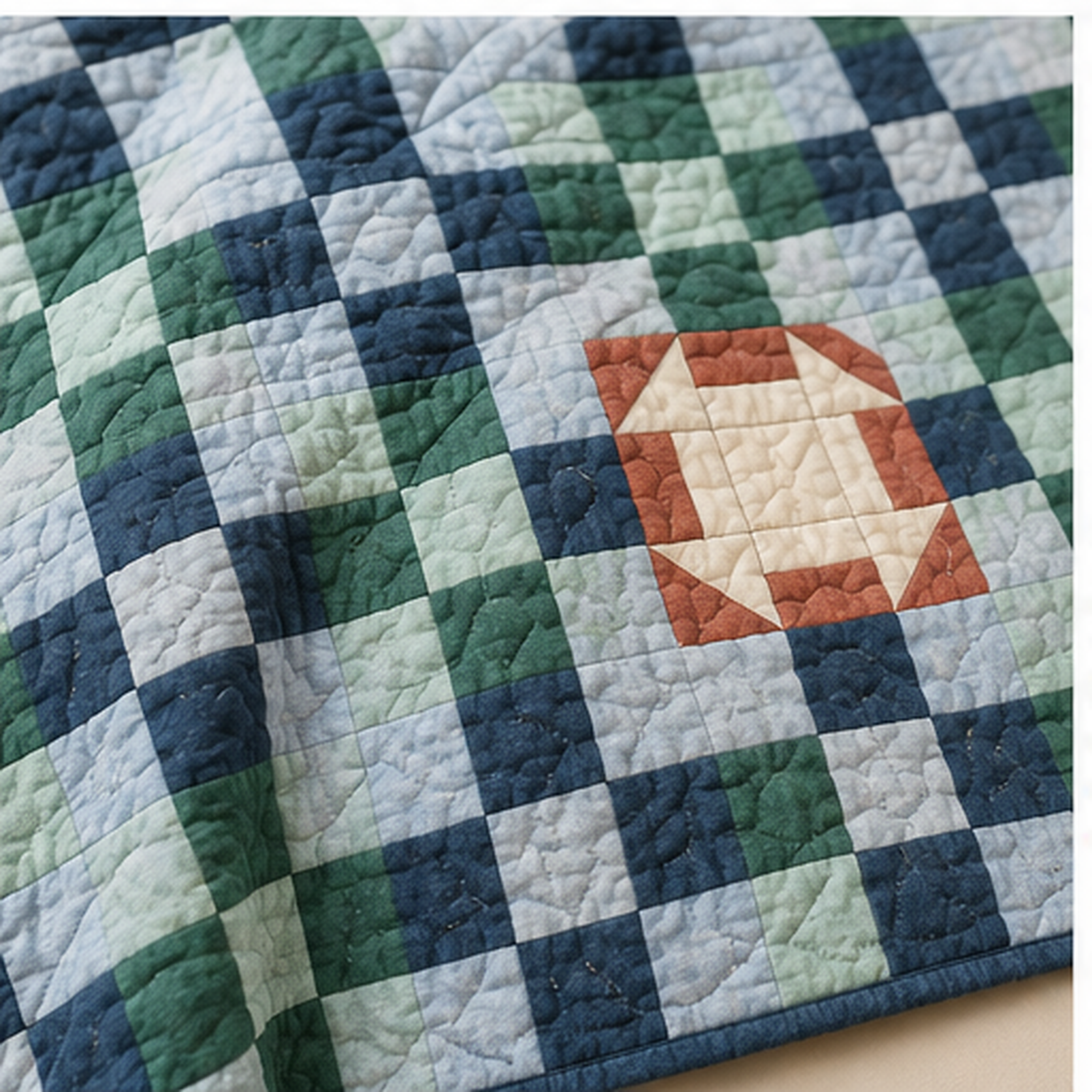Harbor Window Quilt Churn Dash block detail