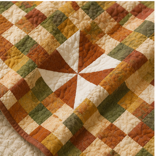 Harvest Whirl Quilt Pinwheel block detail
