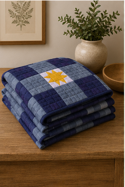 Midnight Firefly Quilt folded