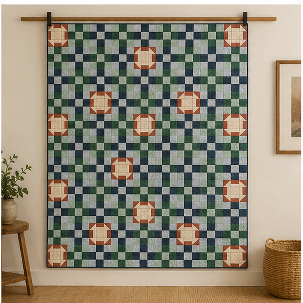Harbor Window Quilt styled flat lay