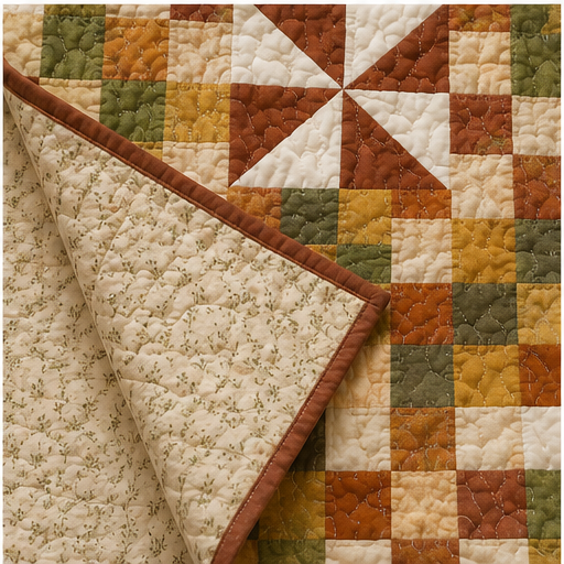 Harvest Whirl Quilt styled corner