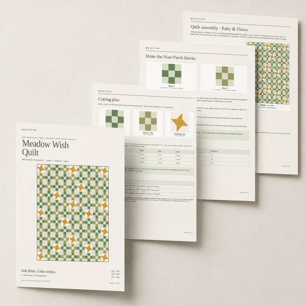 Meadow Wish Quilt pattern pages preview