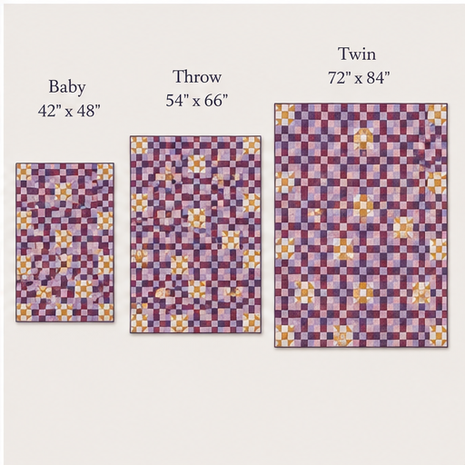 Berry Crossing Quilt size comparison Baby Throw Twin